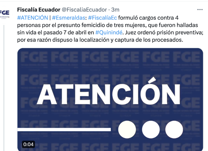 La instrucción fiscal de este caso tendrá una duración de 90 días.