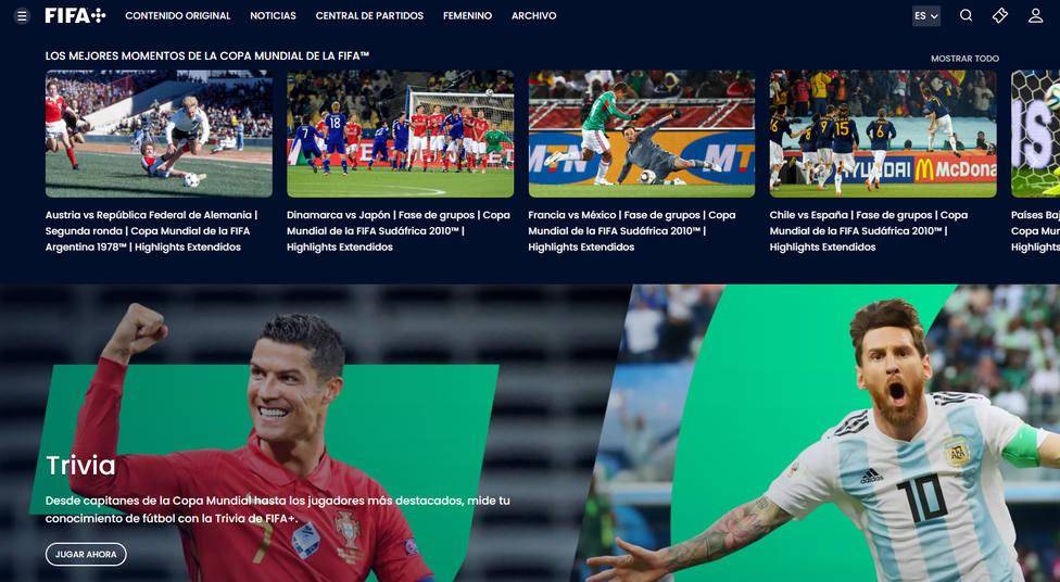 FIFA+, la plataforma gratuita de fútbol en vivo, archivo y otros contenidos