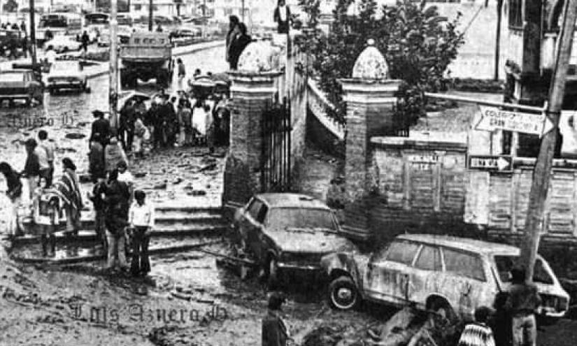 El 25 de febrero de 1975, un aluvión golpeó La Gasca, uno de los más graves accidentes registrados. Hubo dos muertos.