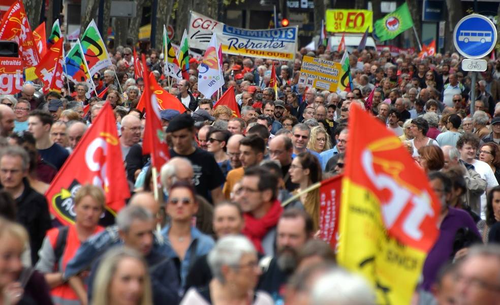 Multitudinarias protestas en Francia en contra de Emmanuel Macron