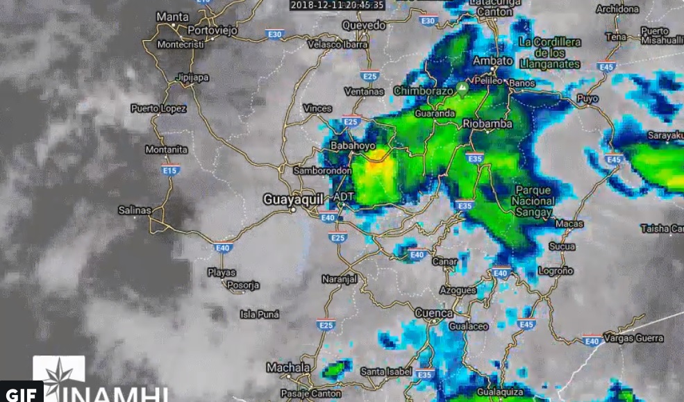 Inamhi reporta lluvias en regiones Litoral y Amazónica