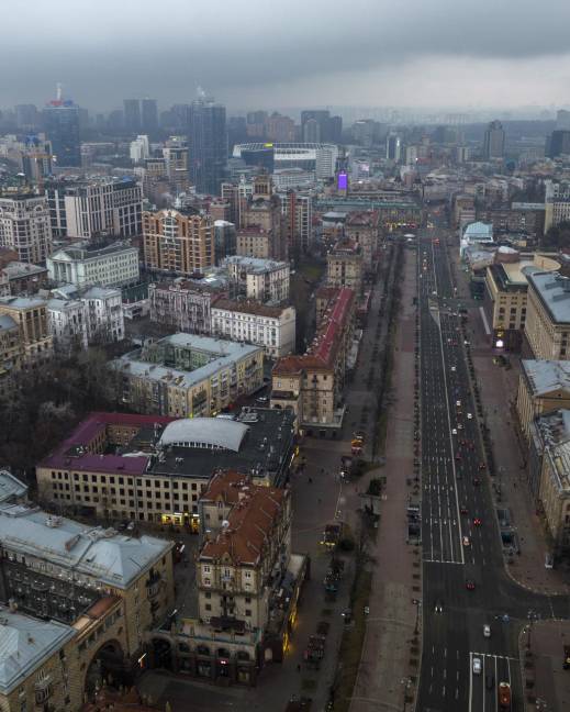 Una vista de la ciudad de Kiev, Ucrania, el jueves 24 de febrero de 2022. (AP Foto/Emilio Morenatti)