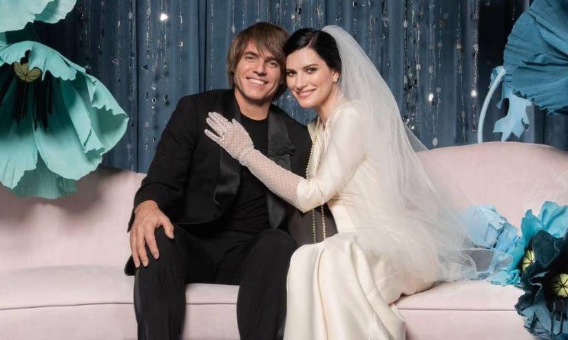 Laura Pausini junto a Paolo Carta en una imagen de archivo.