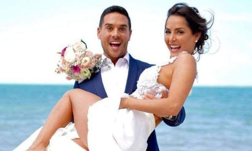 Carmen Villalobos junto a Sebastián Caicedo en una imagen de archivo.