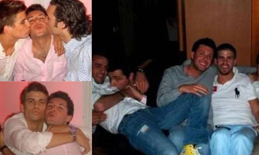 Imágenes viejas de Gerard junto a sus conocidos de infancia.