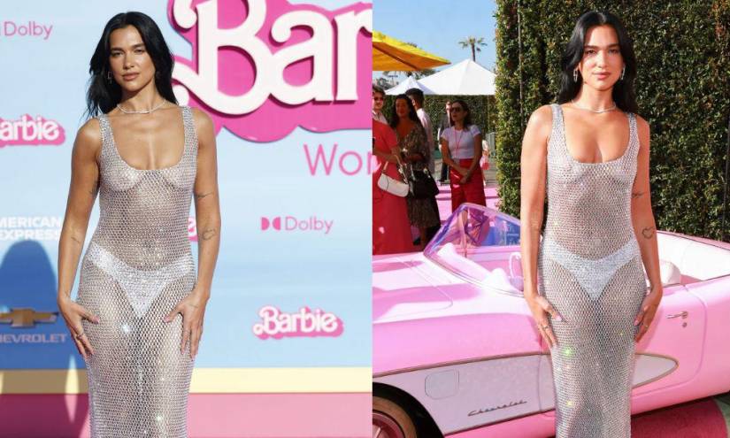 Dua Lipa en controversia tras usar este vestido en la premiere de la película de Barbie
