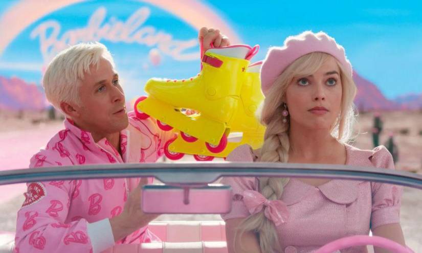 Ryan Gosling y Margot Robbie caracterizados como Barbie y Ken, los protagonistas de la cinta que fue dirigida por Gretta Gerwig.