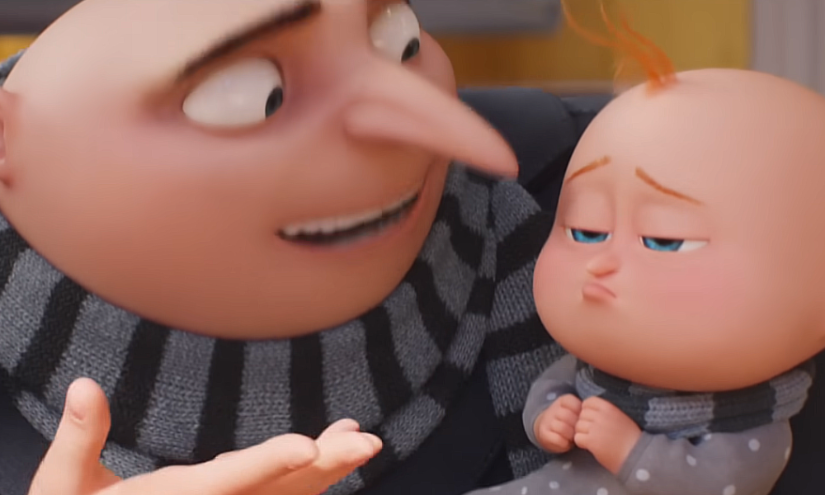 Gru junto a su hijo, Gru Jr.