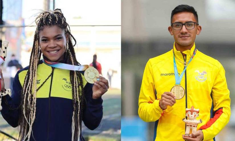 Angie Palacios y Daniel Pintado, los abanderados de Ecuador en los Panamericanos Santiago 2023.