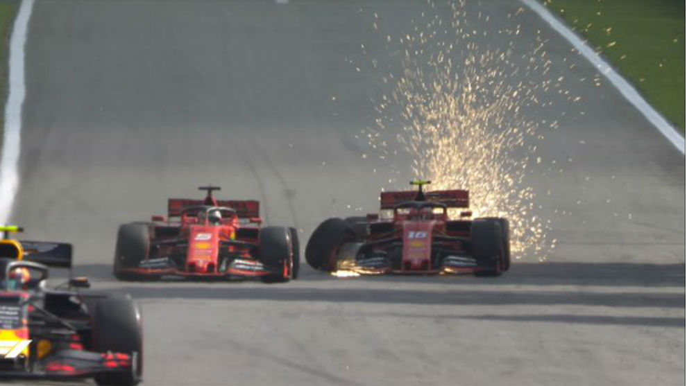 Los Ferrari se golpean en la F1