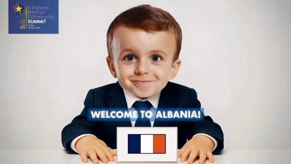 Video retrata a los líderes europeos como bebés en una reunión en Albania