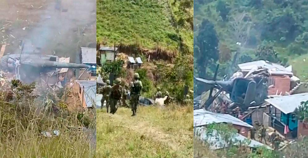 Accidente de helicóptero en Colombia deja cinco militares y dos civiles heridos